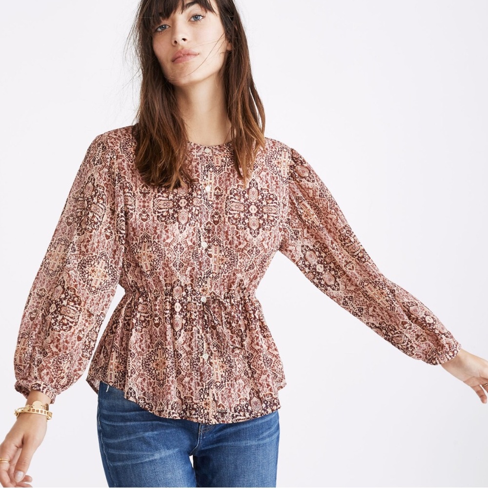 Madewell drawstring Patterned Shirt in kaleidoscope